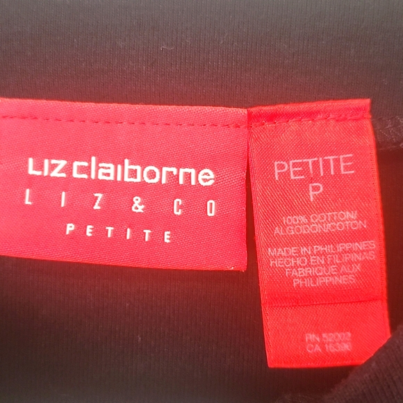 Liz Claiborne Little Black Kintted Sleeveless Shift Dress Size Petite - Picture 2 of 5